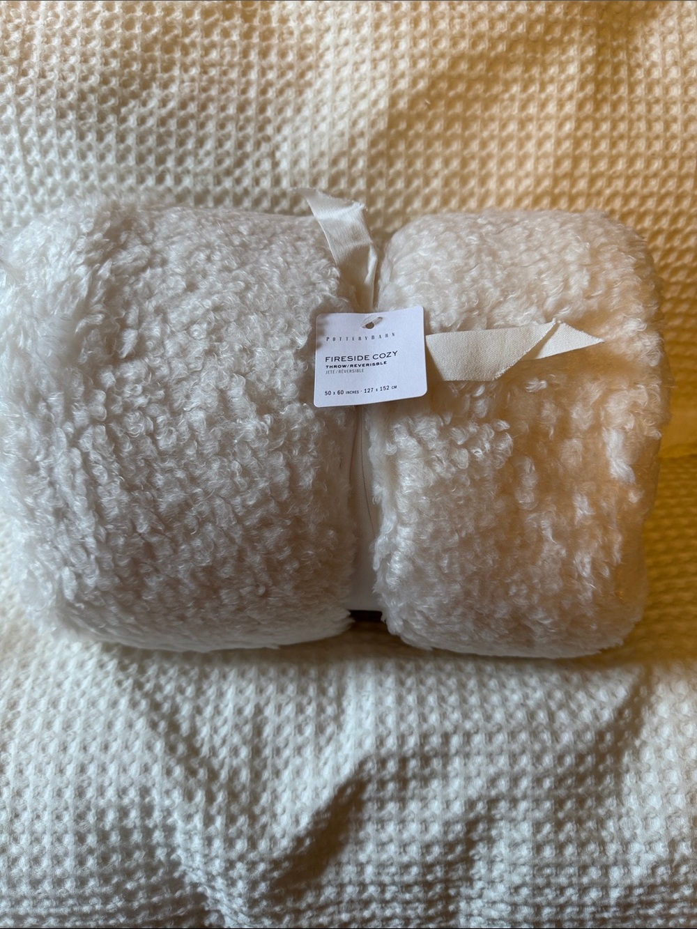 Pottery Barn Fireside Cozy Sherpa Throw - Cream